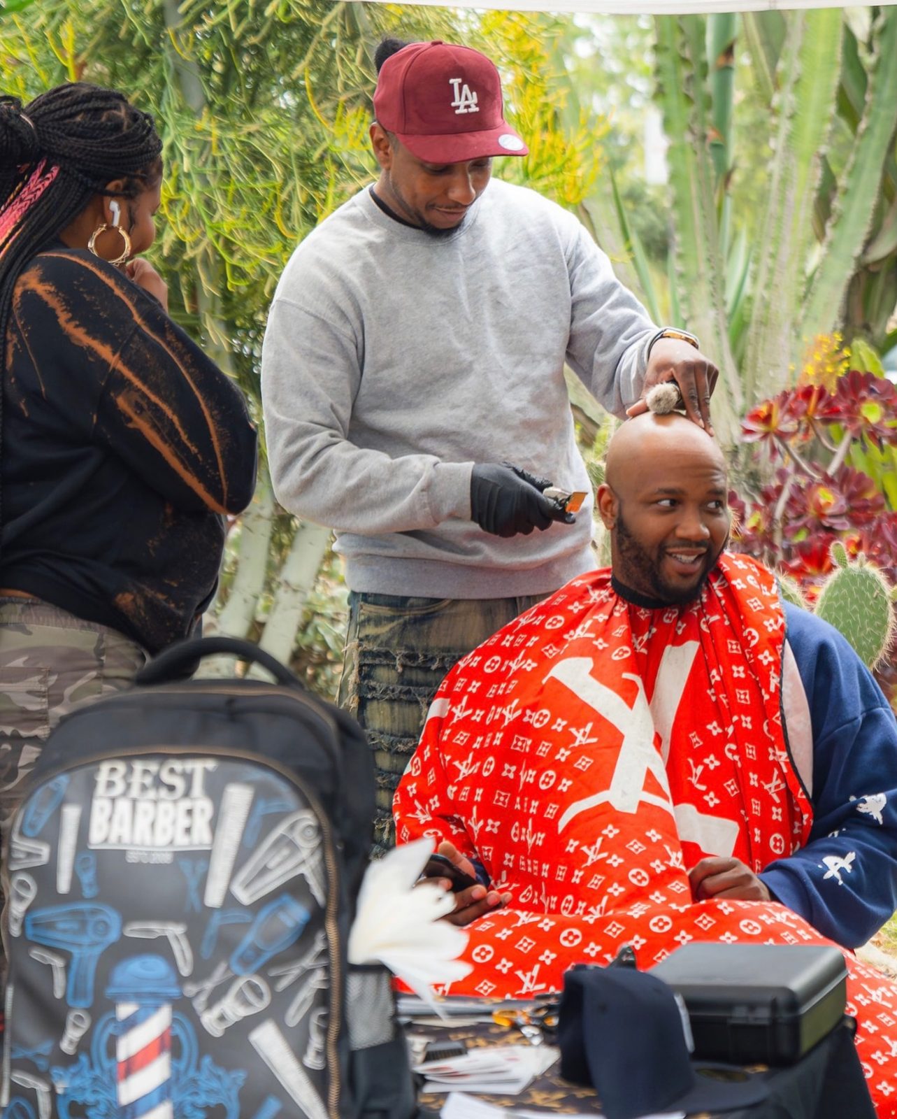 A free haircut at the event
