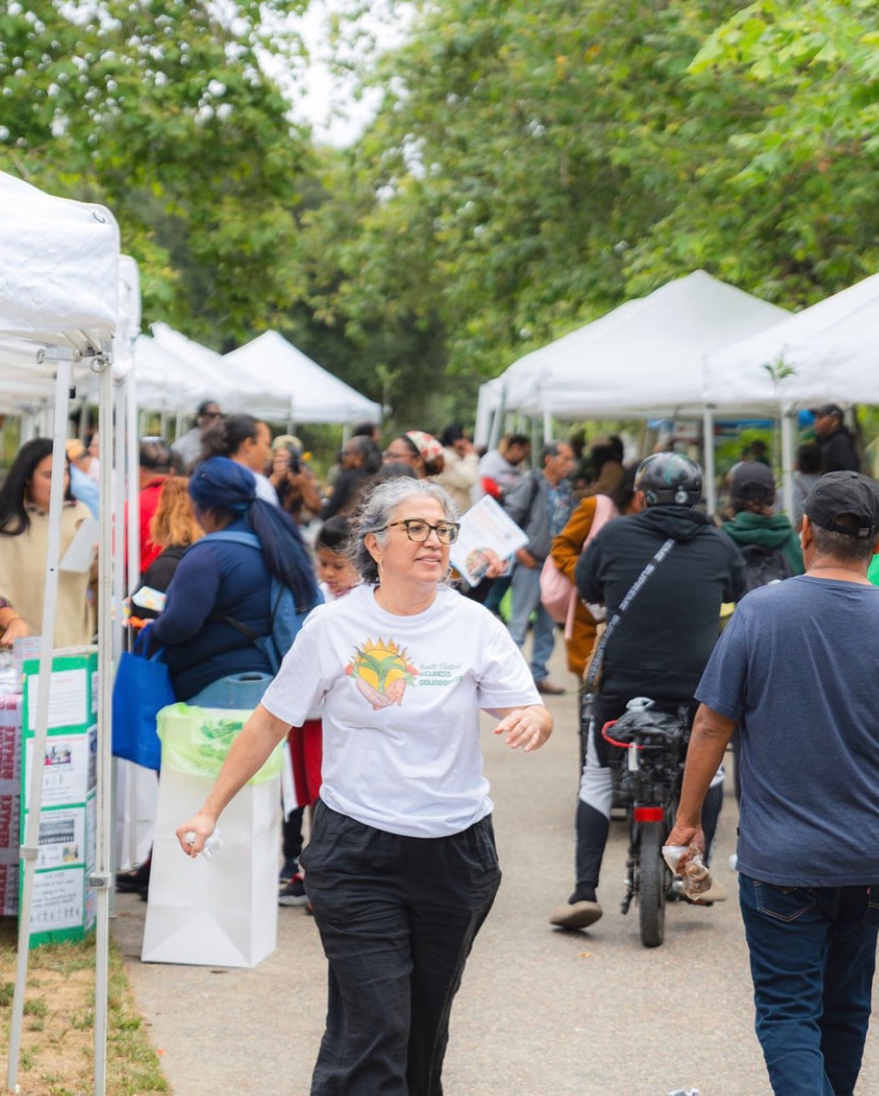 The community walking through the wellness market